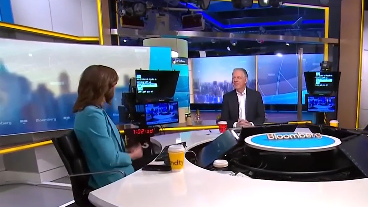 Jim Zelter Discusses Credit Markets, AI Infrastructure and Economic Resilience on Bloomberg TV Jim Zelter, President of Apollo Global Management, speaks on Bloomberg Surveillance about AI-driven capital expenditure and credit market trends, seated in a broadcast studio with NYC skyline in background.