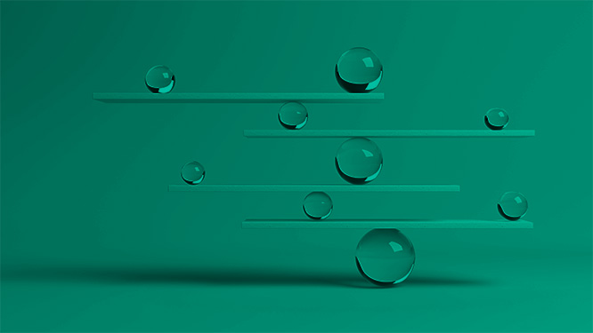 green background with water droplets