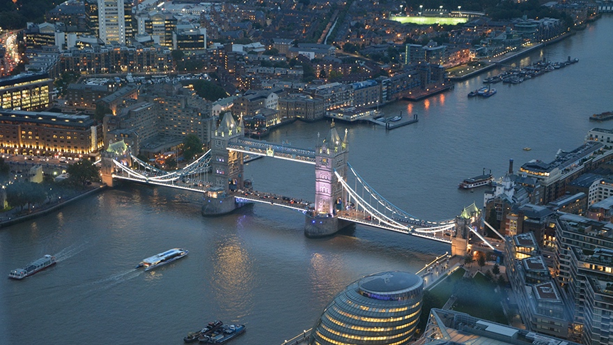 View of London Bridge from above